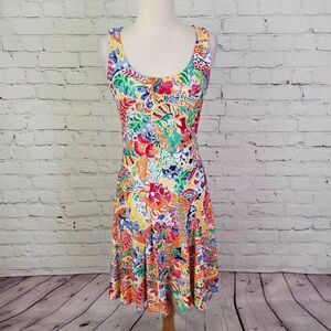 𝅺ralph Lauren Fit & Flare Dress Multi Colour XS Petite